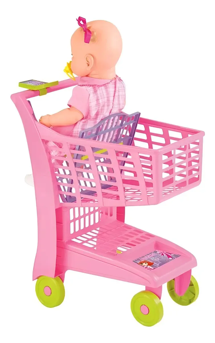 Carrinho De Compras Market Rosa