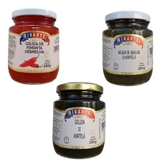 Doce Gigante Kit Geleia Pimenta Abacaxi C Hortelã E Hortelã