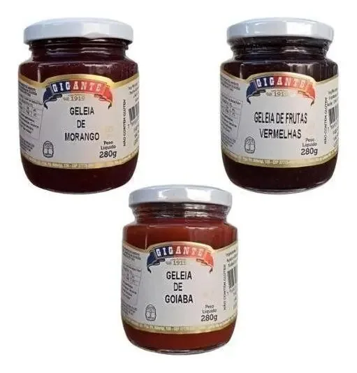 Doce Gigante Kit Geleia Frutas Vermelhas Morango E Goiaba