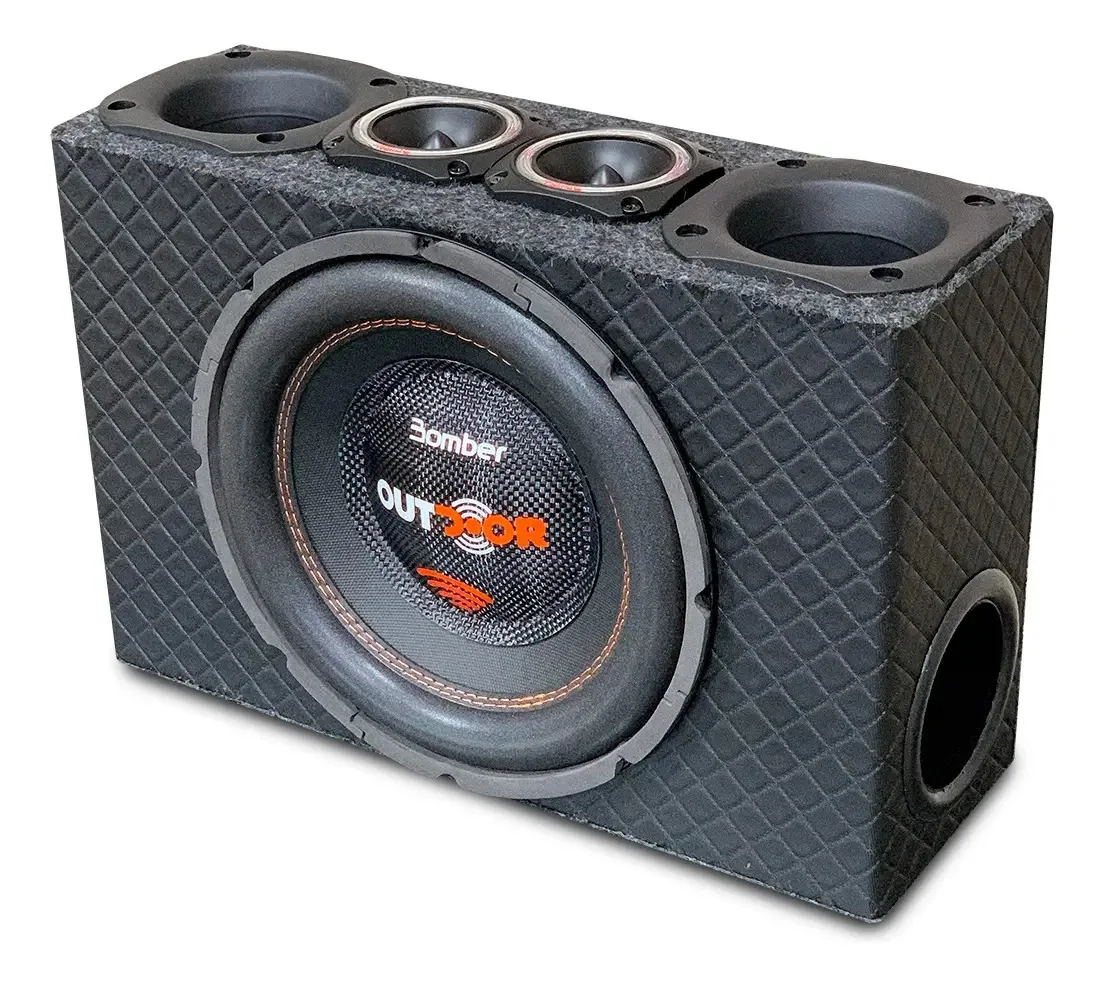 Caixa Trio Dutada Slim Passiva Subwoofer Bomber 10 Polegadas