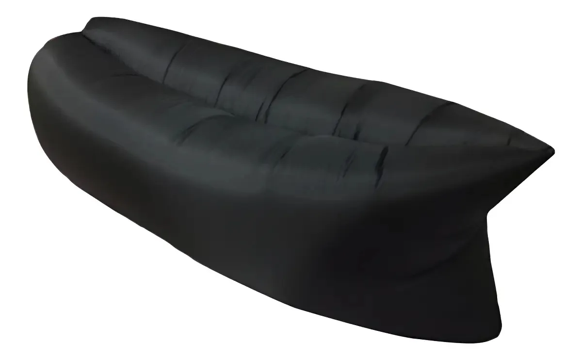 Sofá Inflável Preto Náilon para Camping Praia Piscina 200kg