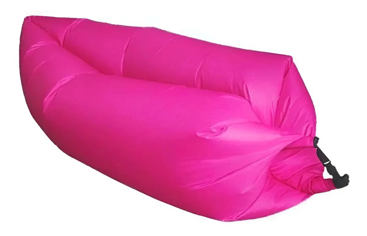 Sofá Inflável De Ar Rosa Nylon Alta Capacidade Empire Camping Praia