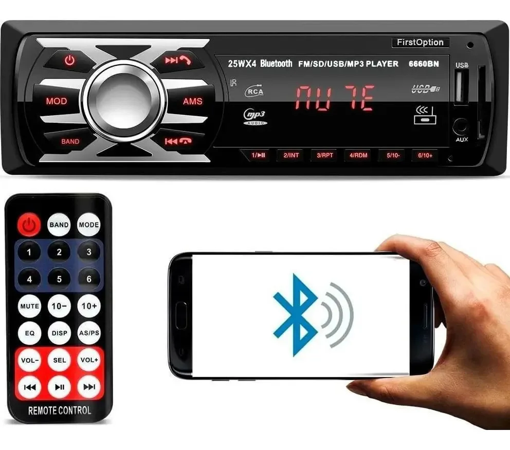 Som Automotivo Mp3 Player Bluetooth,entrada