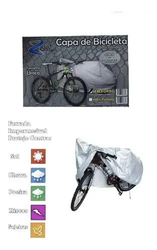 Capa Protetora Sol Chuva Impermeavel Para Cobrir Bicicleta Zana Capas