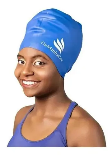 Touca Natação Afro Adultos G Azul