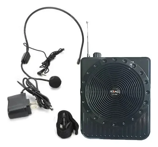 Caixa De Som Cintura Portatil Com Microfone Fm Megafone