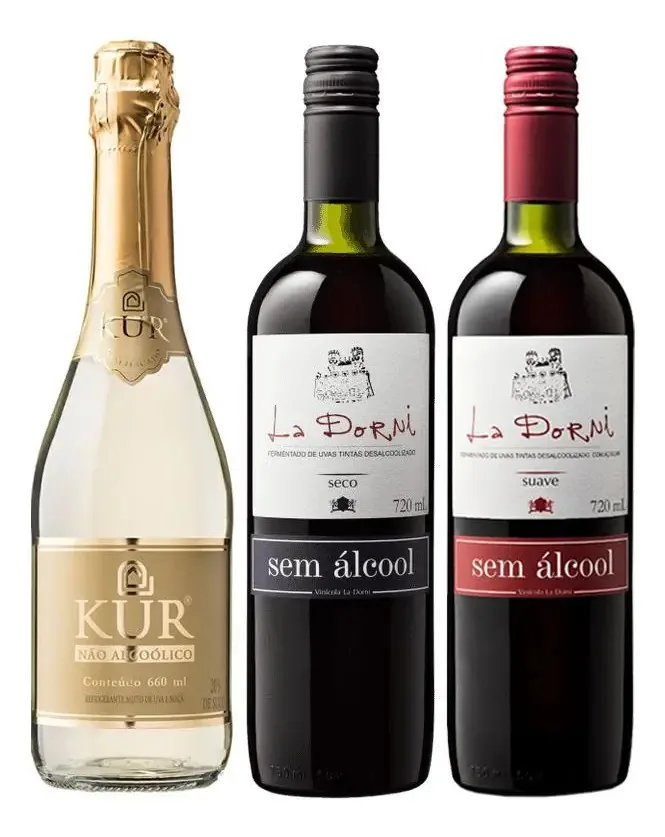 Kit De 3 Gfs Vinhos E Espumantes Sem Álcool Nacional