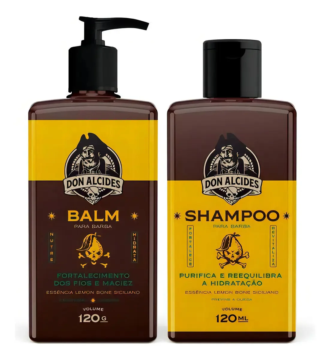Kit Balm E Shampoo Para Barba Don Alcides Lemon Bone