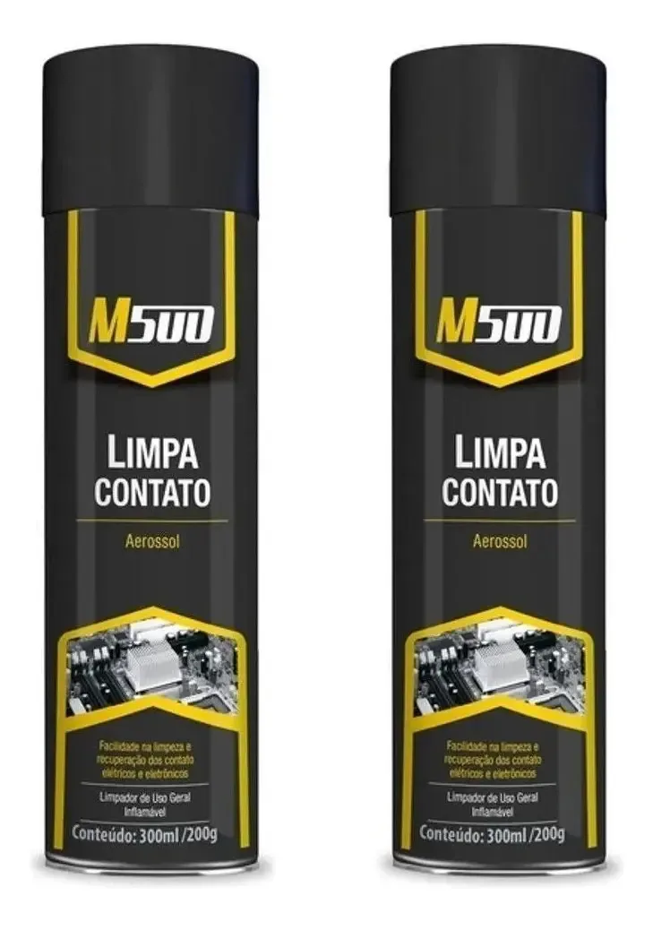 Kit 2 Limpa Contato M500 Eletrico Eletronico Pc Placa 300ml