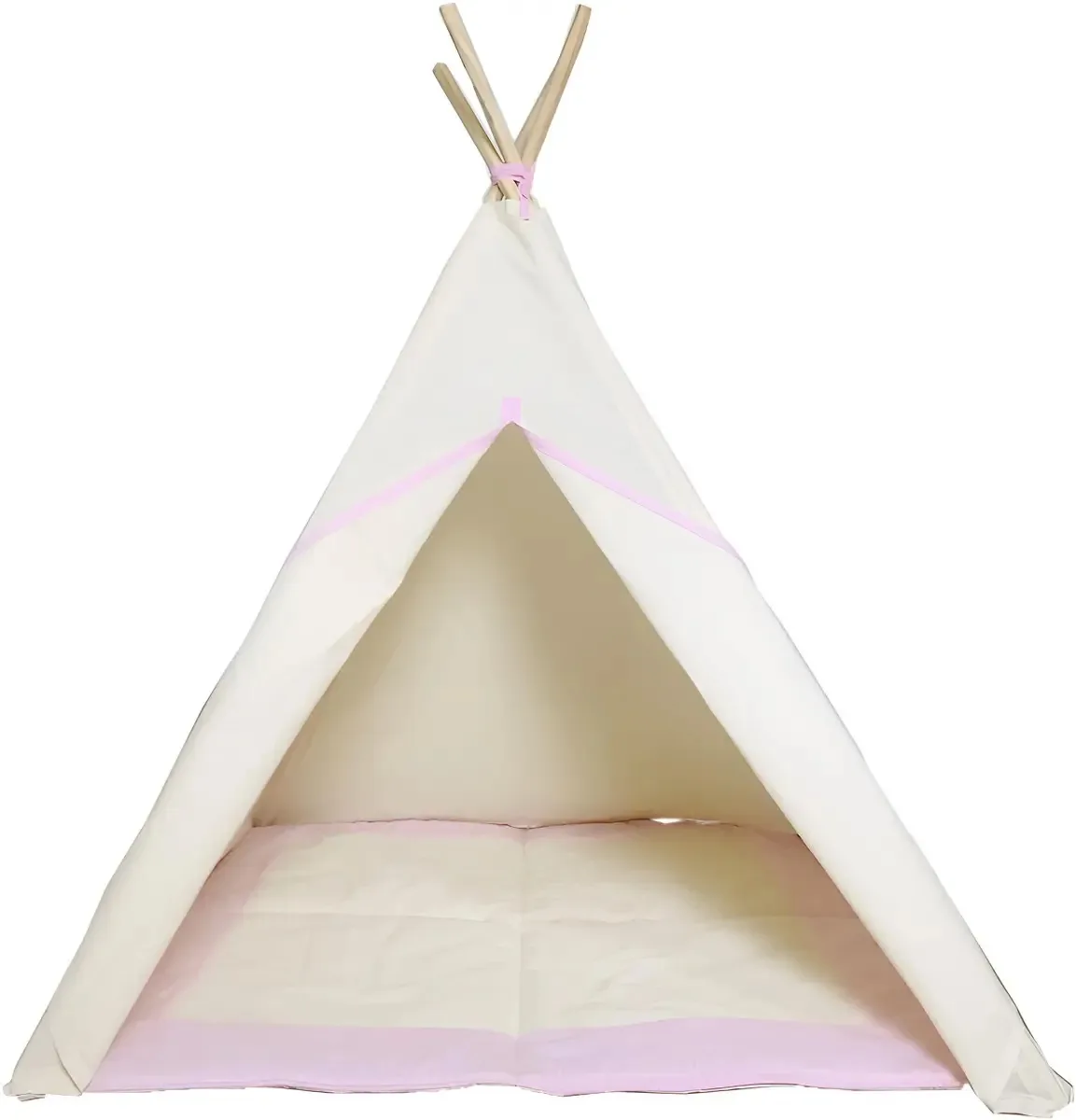 Barraca Toca Infantil+tapete Acolchoado Rosa 135x110x110cm