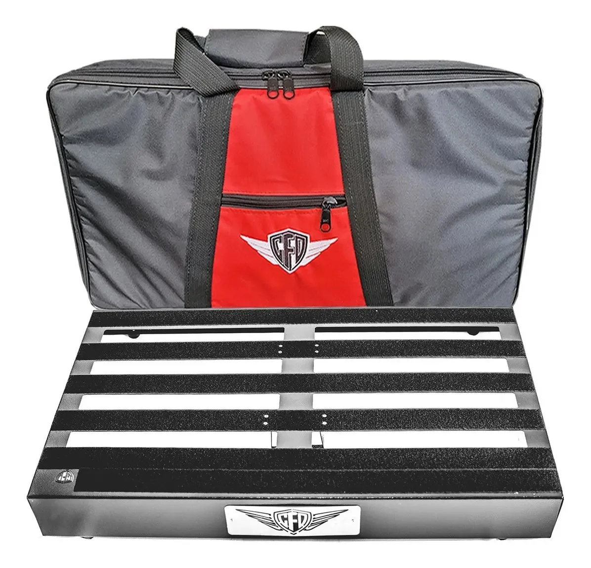 Pedalboard Monster 80x50cm Preto Creationfd com Bag e Velcro Aço