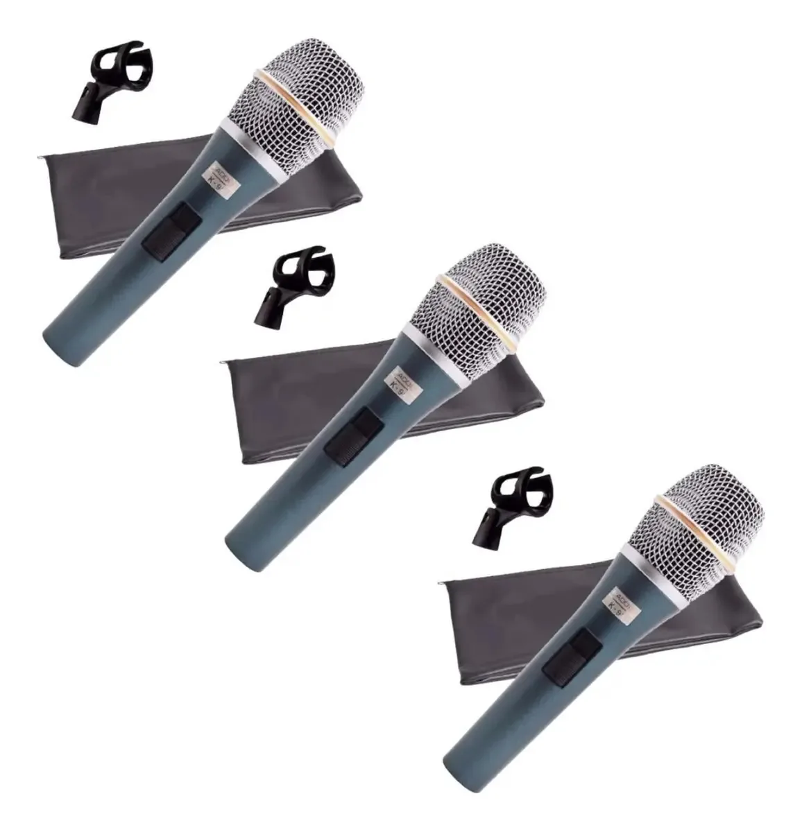 Kit Com 3 Microfones Com Fio Kadosh K98