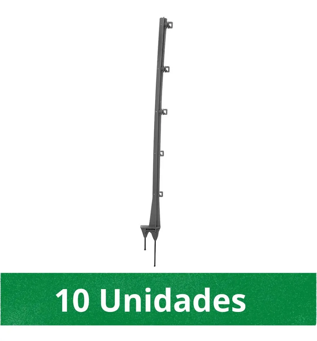 10 Varetas Plástica Estaca Cerca Elétrica Rural 5 Alça 1,15m