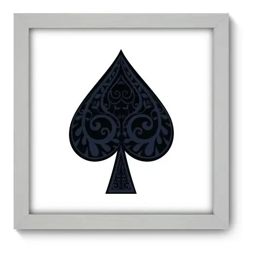 Quadro Decorativo - Espadas - 22cm X 22cm - 023qdd Armação Branco