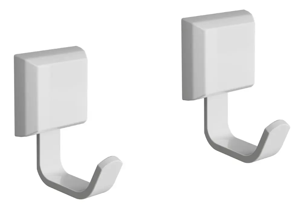 2 Cabide De Banheiros Acessórios Para Banhos Cabideiros Luxo Cor Branco