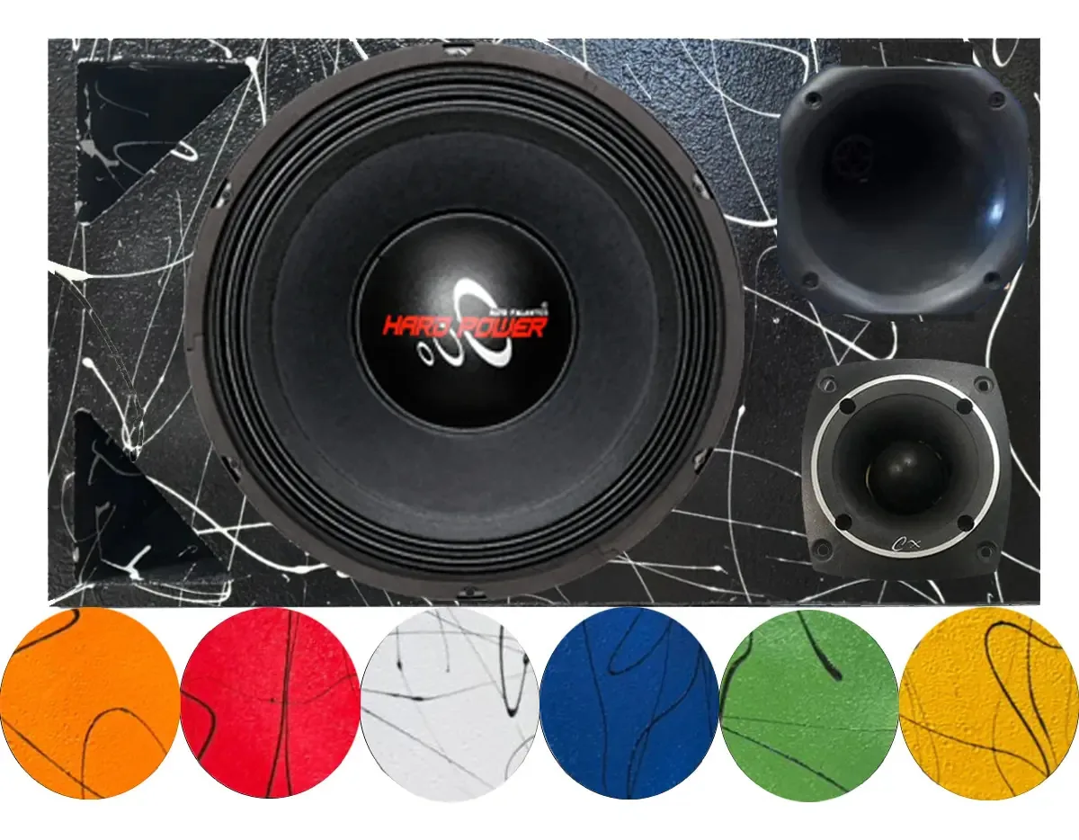 Caixa Trio Triangulo Som Automotivo Hard Power 12 Pol Hp750