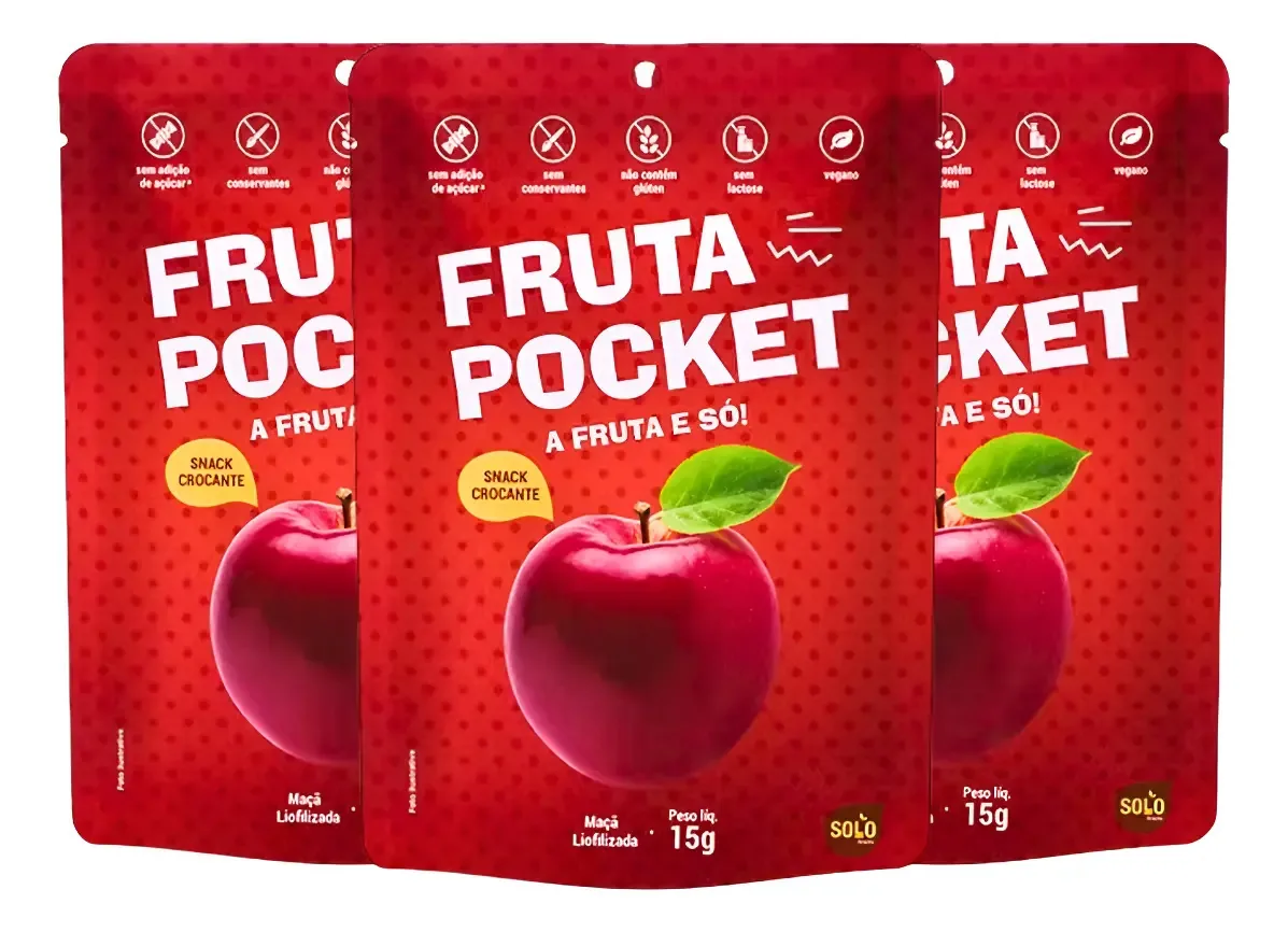 Snack Maçã Liofilizada Solo Snacks Sem Glúten E Lactose 3 Un
