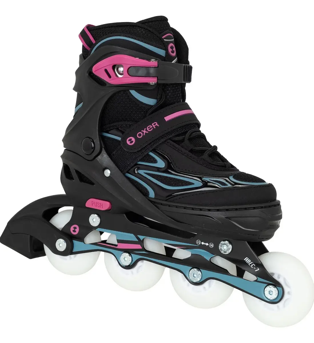 Patins Oxer Light Ajustável Cor Preto Tamanho Dos Patins M