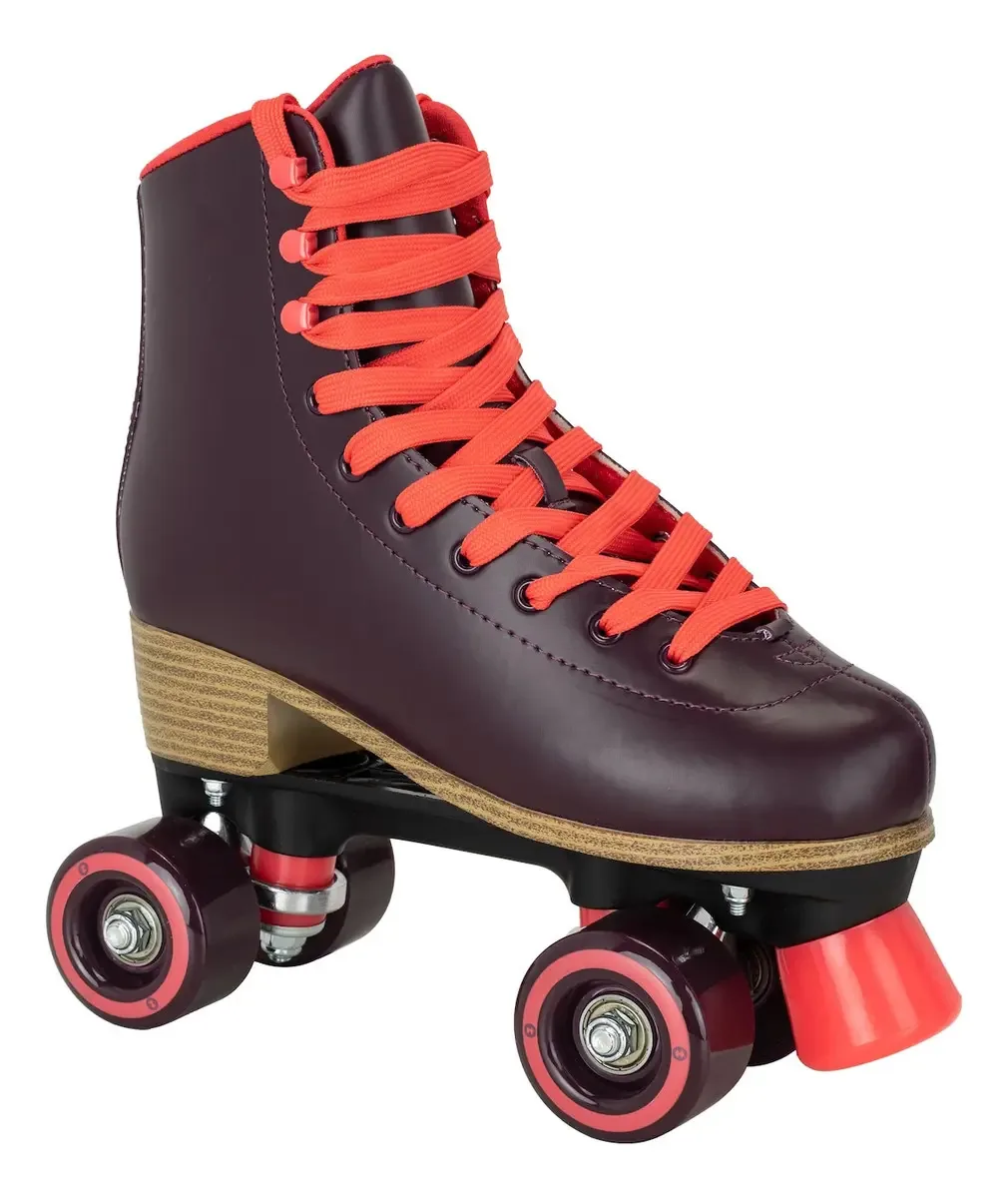 Patins Oxer Retrô 4 Rodas Adulto Cor Vinho Tamanho Dos Patins 38