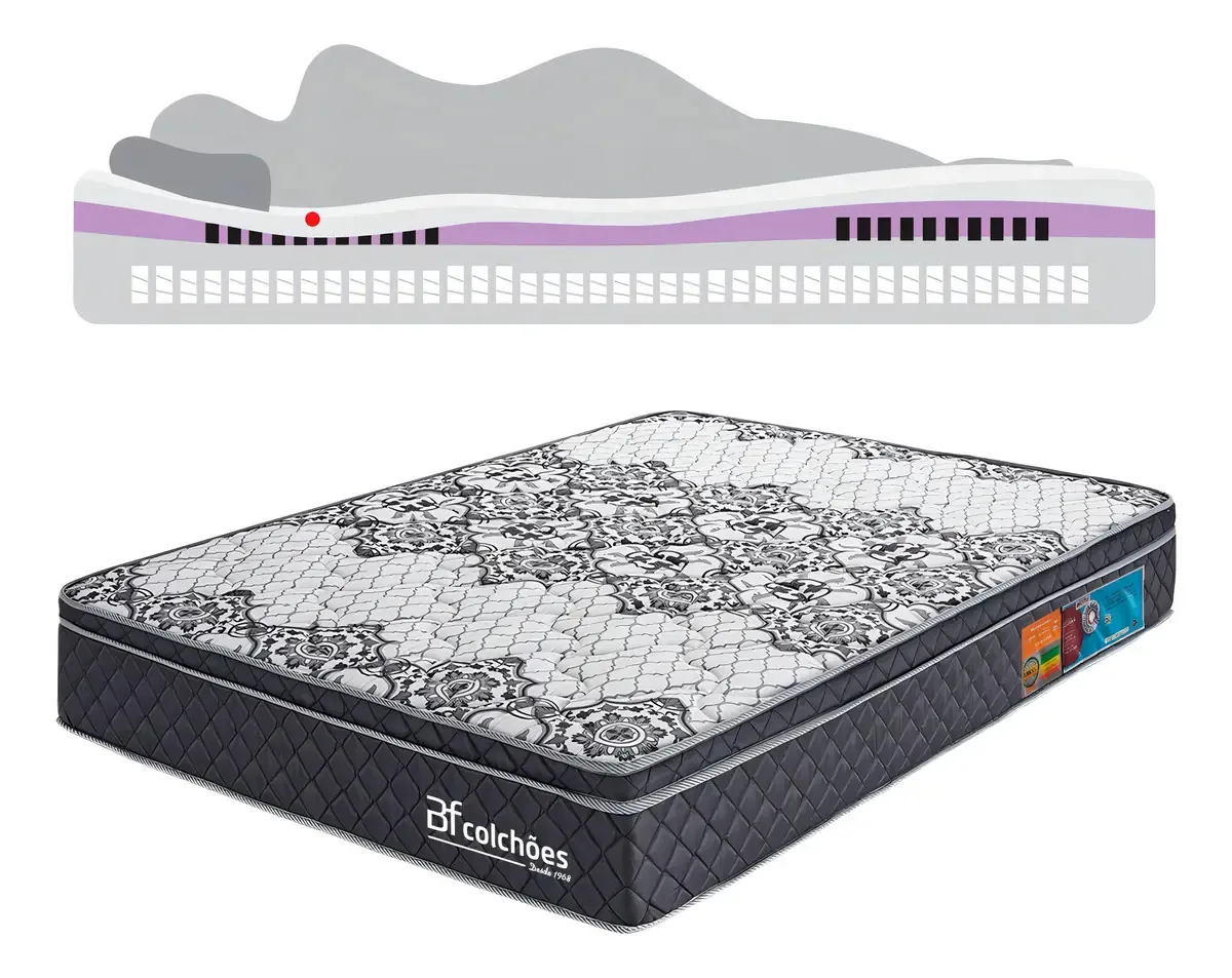 Colchão King Ortopédico Molas Ensacadas Tridimensional 193x203 BF Colchões