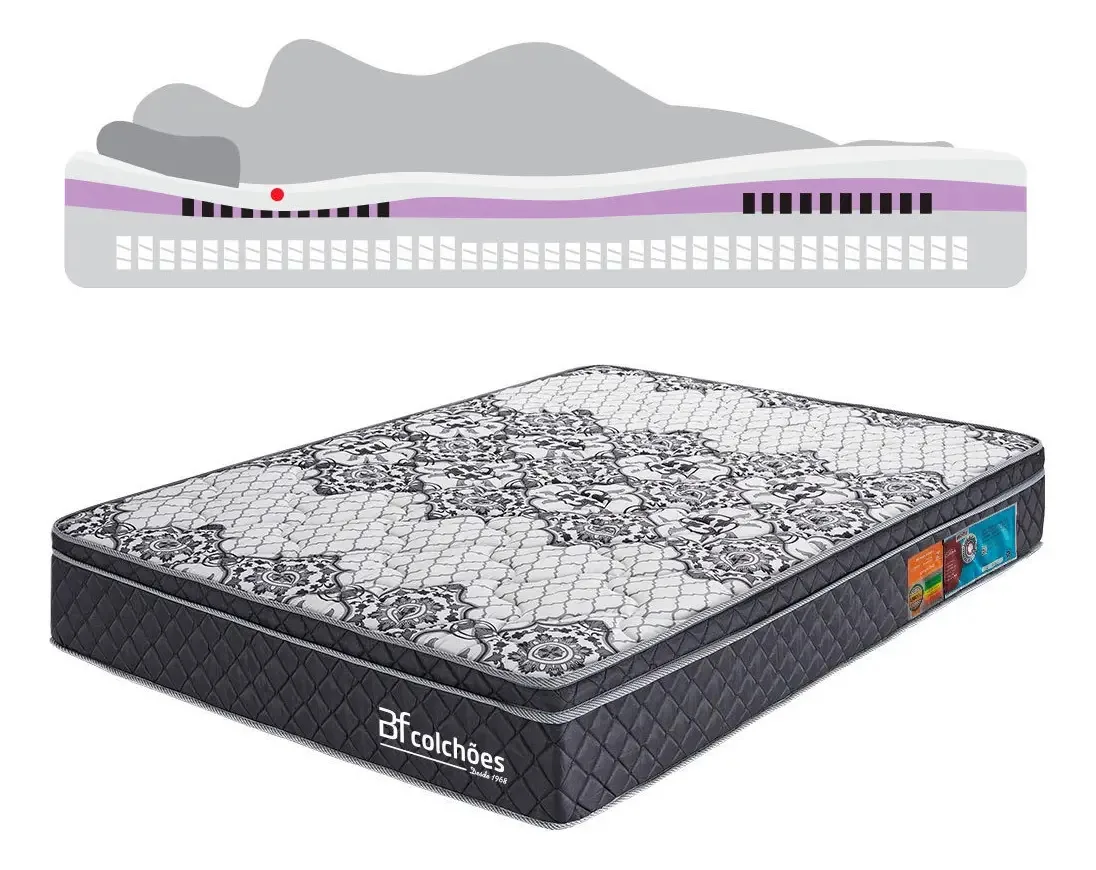 Colchão Casal ortopédico molas ensacadas Tridimensional 138cm x 188cm BF Colchões