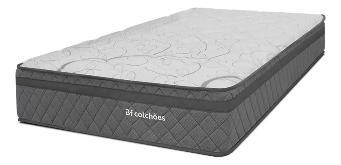 Colchão Solteiro Espuma D45 Firme Ortopédico Cinza 88x188cm BF Colchões