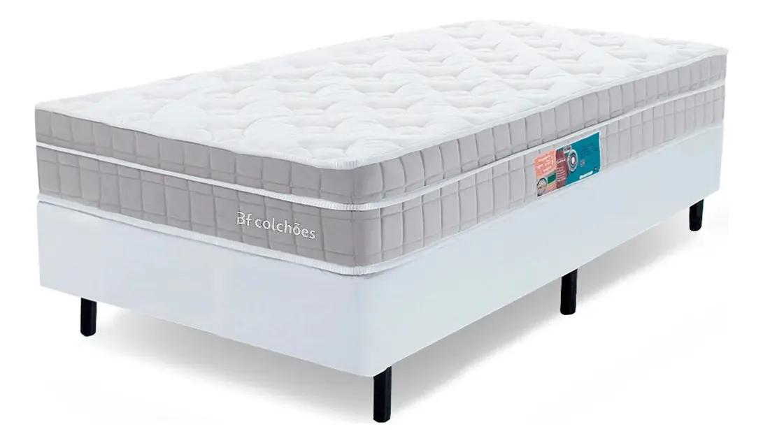 Cama Box com Solteirão Premium Molas Ensacadas com Espuma D33 Astronasa 97x203cm BF Colchões