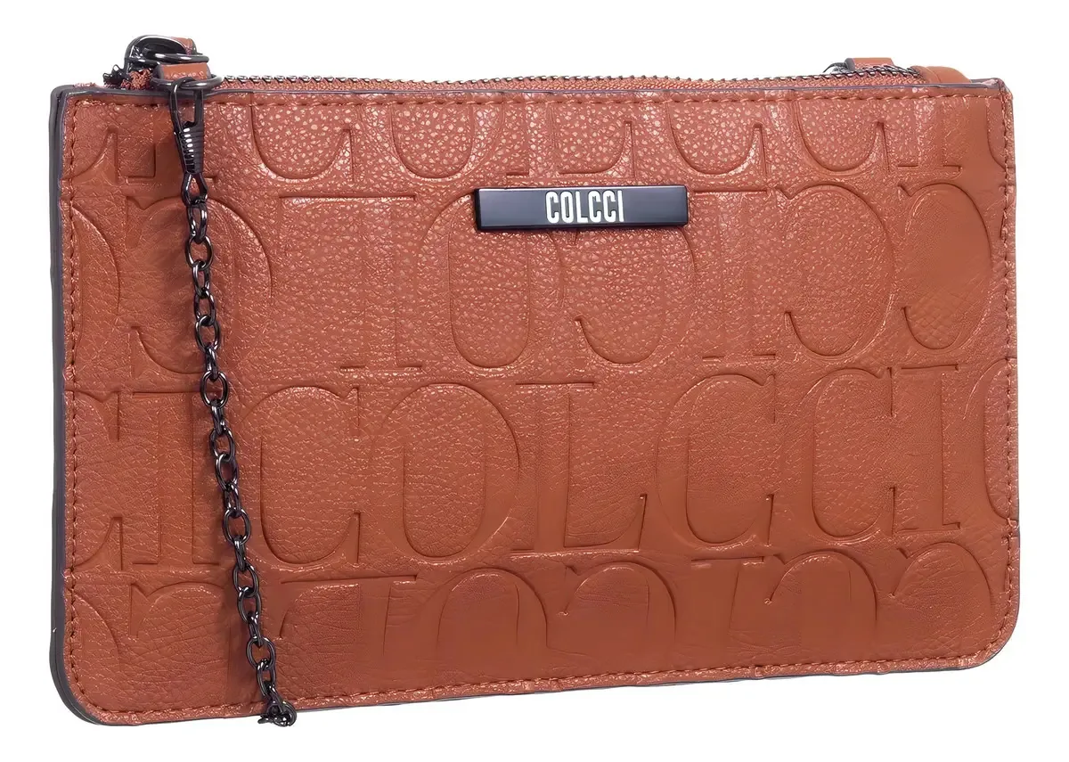 Bolsa Pequena Feminina Gravação Colcci Marrom 090 01 09893 Desenho Do Tecido Gravação Logo Colcci Em Alto Relevo