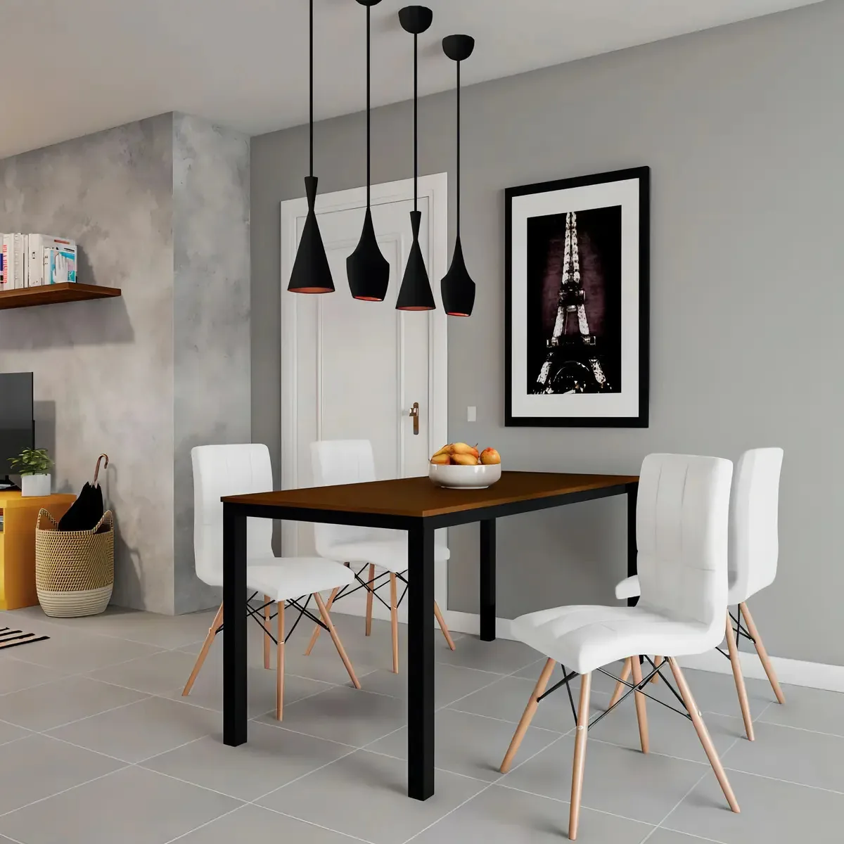 Conjunto Com 2 Cadeiras Finley Eiffel Branco