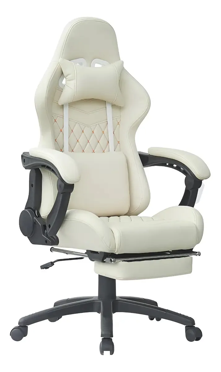 Cadeira Gamer Creed Creme E Laranja