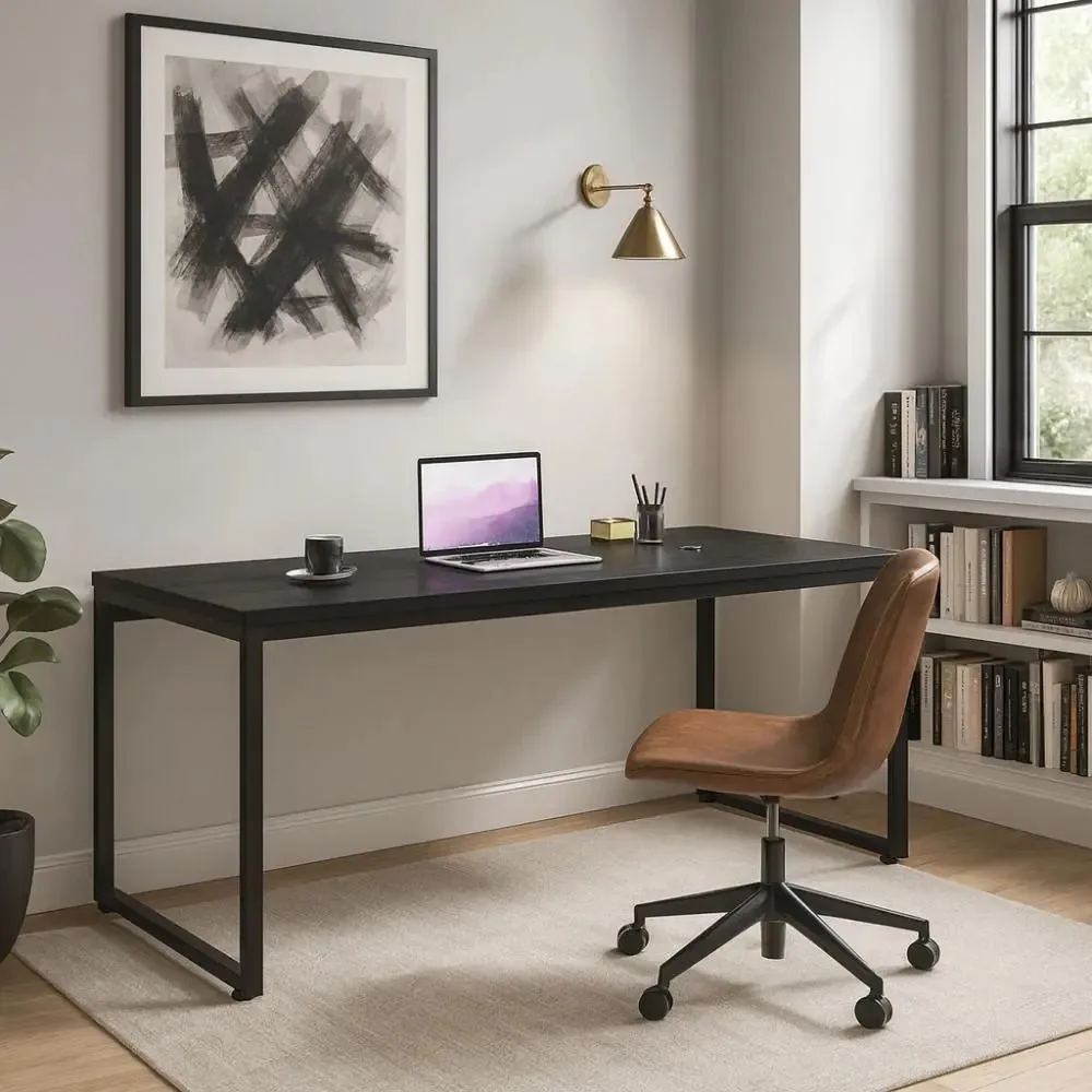 Mesa De Escritório Kuandra Preta Preto