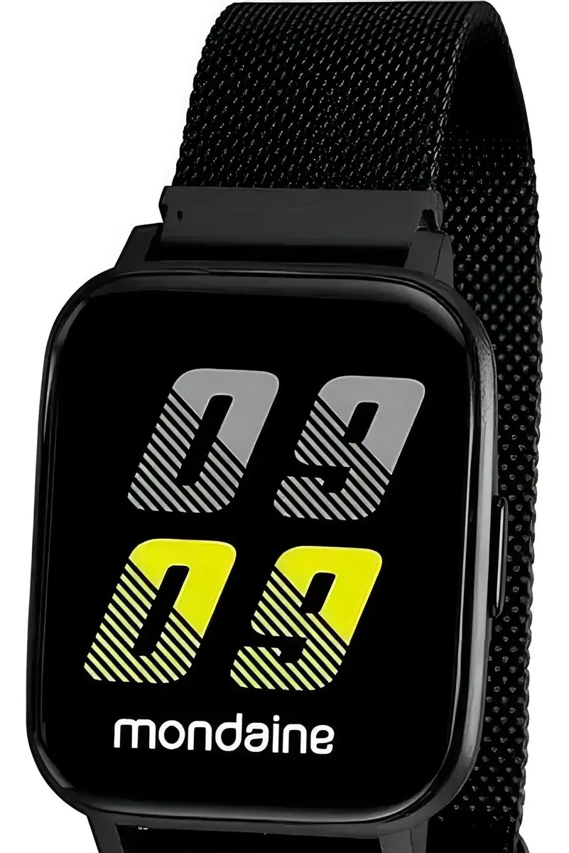 Relógio Smartwatch Full Touch Malha De Aço Preto