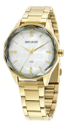 Relógio De Pulso Seculus Dourado 77142lpsvds1