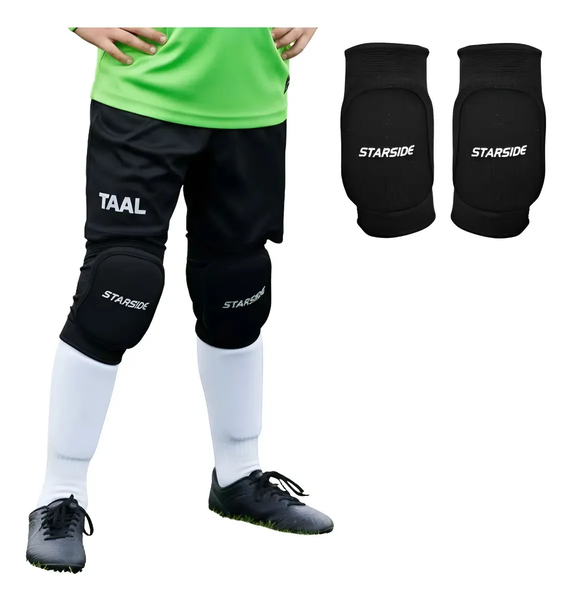 Joelheira Infantil Esportiva Tamanho G Vôlei Futsal Preta