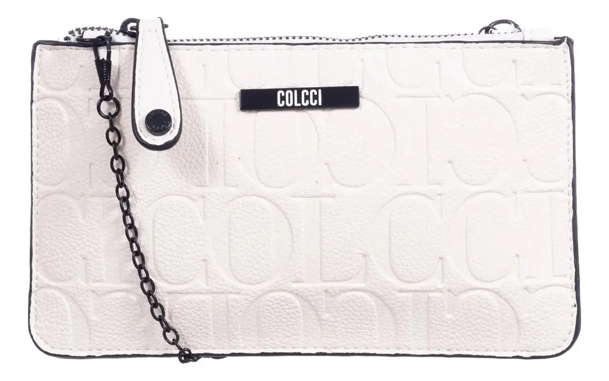 Bolsa Best Seller Gravação Colcci Off White 090 01 09893 Desenho Do Tecido Gravação Logo Colcci Em Alto Relevo