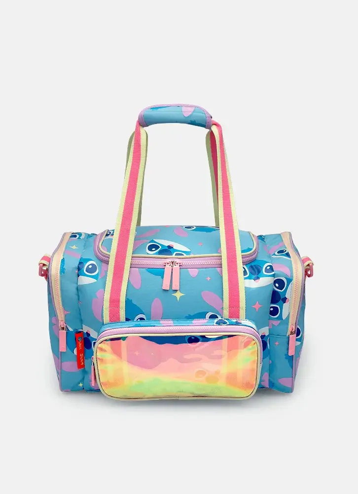 Bolsa De Viagem Stitch Puket Cor Azul Ceu