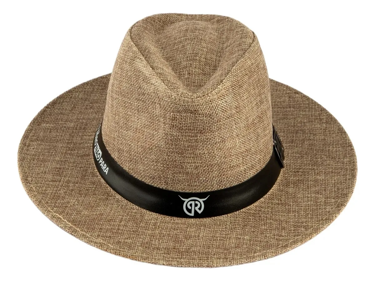 Chapéu Fibra De Bambu O Agro Não Para Pecuária Rural Cor Preto Tamanho 60 Cm - G