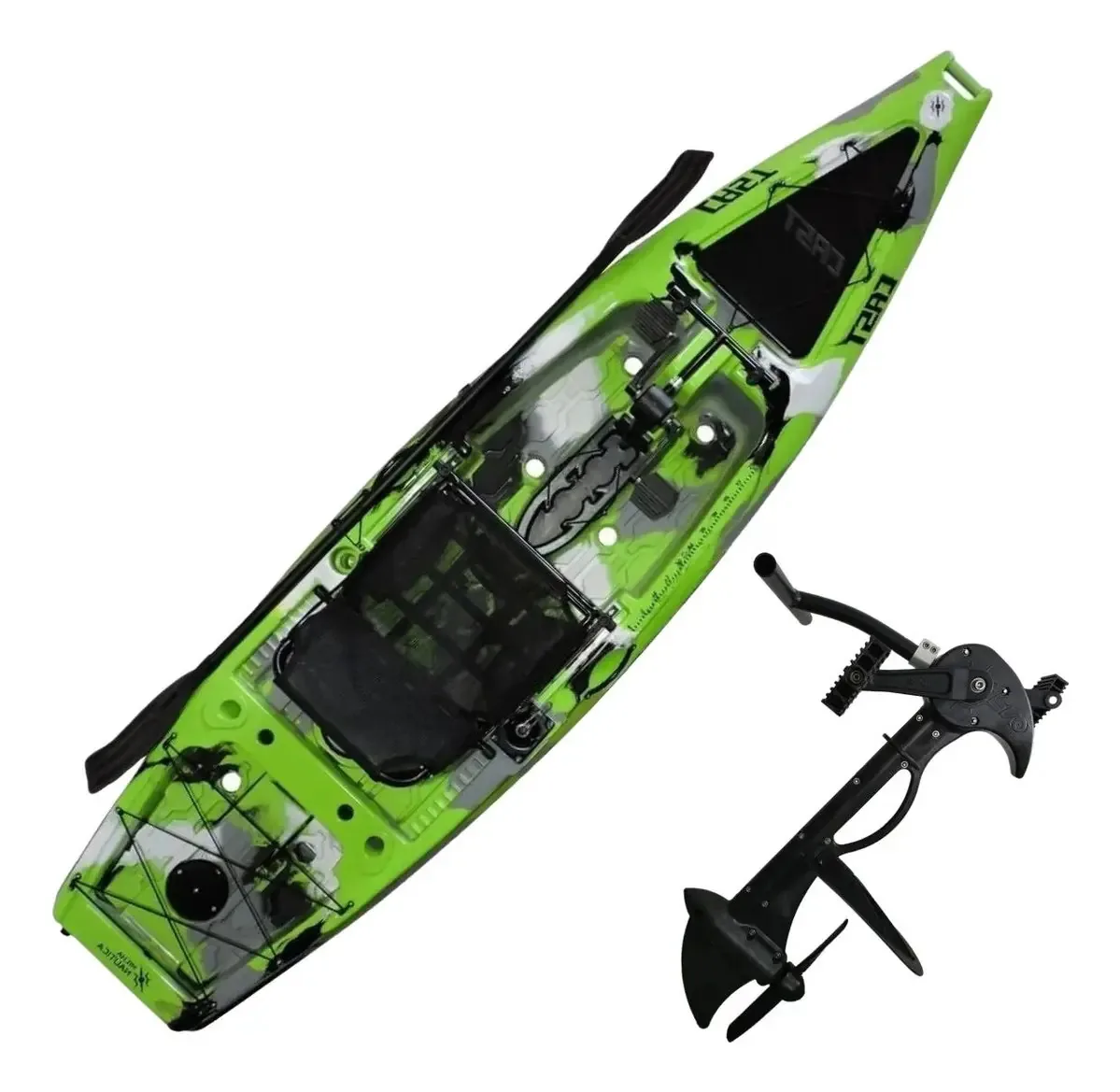 Caiaque Cast Milha Náutica + Pedal Evo Drive Cor Camuflado Verde