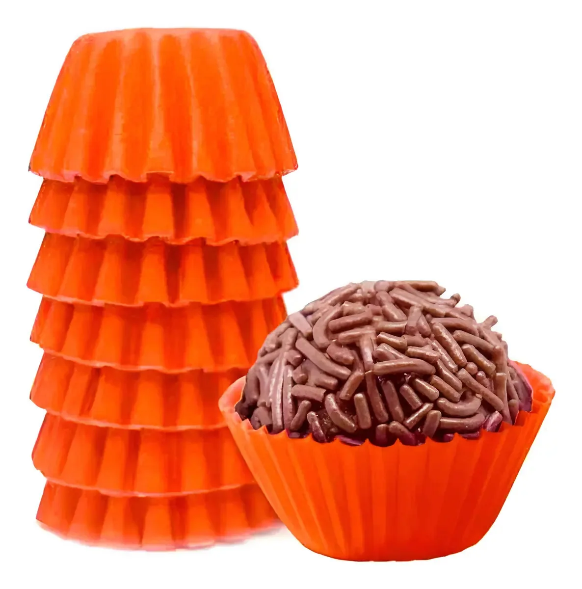 1000 Forminhas N5 De Papel Impermeável Forneáveis Brigadeiro Cor Laranja