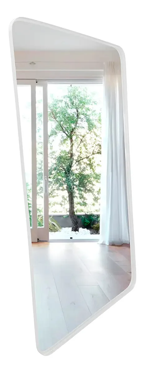 Espelho Retangular Para Banheiro Sala 90x60cm Sob Medida Moldura Branco