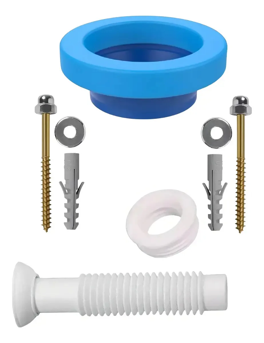 Kit Instalação Vaso Tubo Ligação Branco + Anel + Parafusos