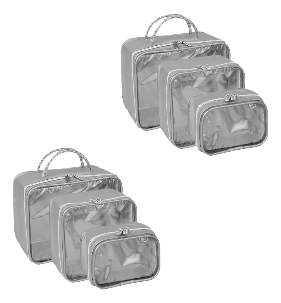 Kit C/ 6 Nécessaires - Estampa Cinza