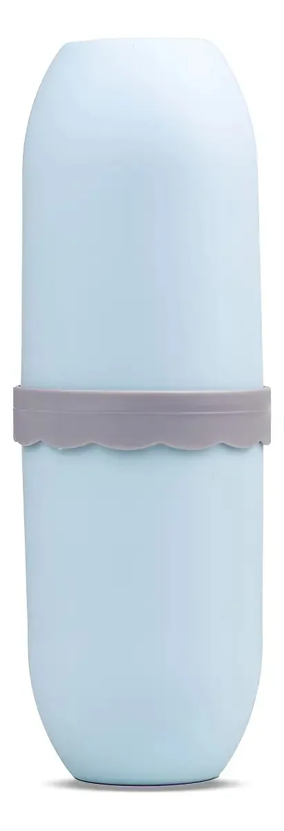 Porta-Escova de Dentes Bene Casa Azul para 2 Escovas e Necessaire