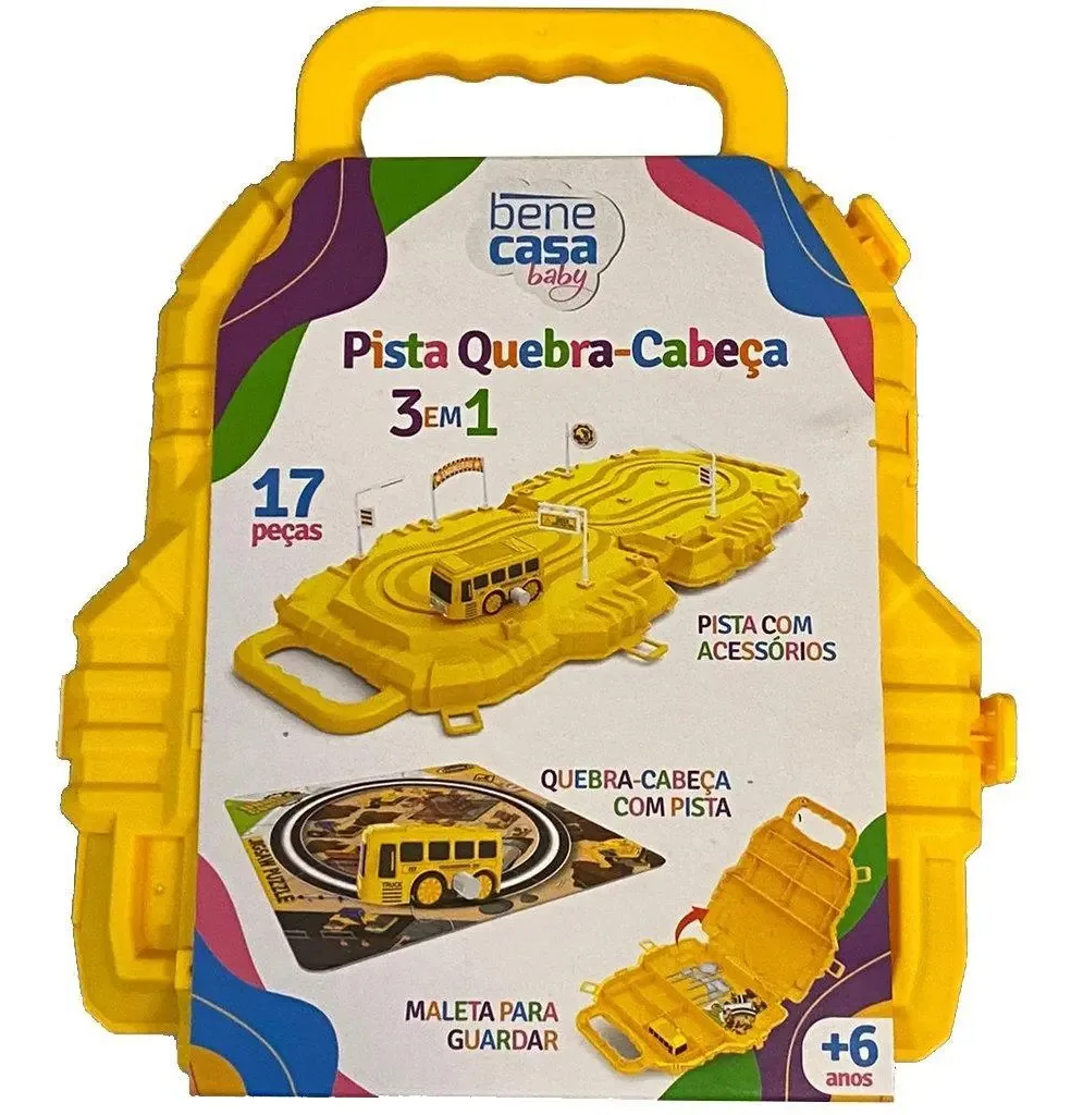 Brinquedo Pista Quebra-cabeça 3 Em 1 Com Carrinho A Corda Am