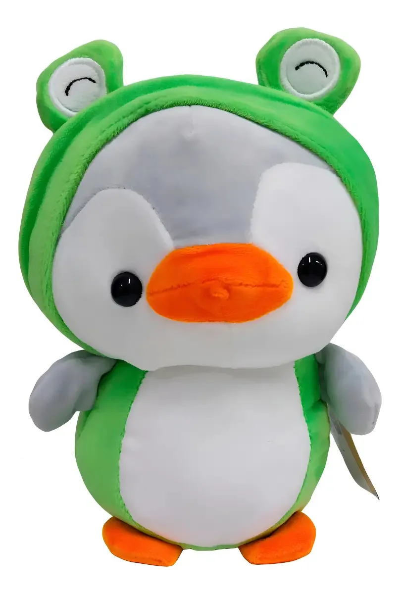 Pinguim De Pelúcia De Pijama Sapo Verde Super Fofo