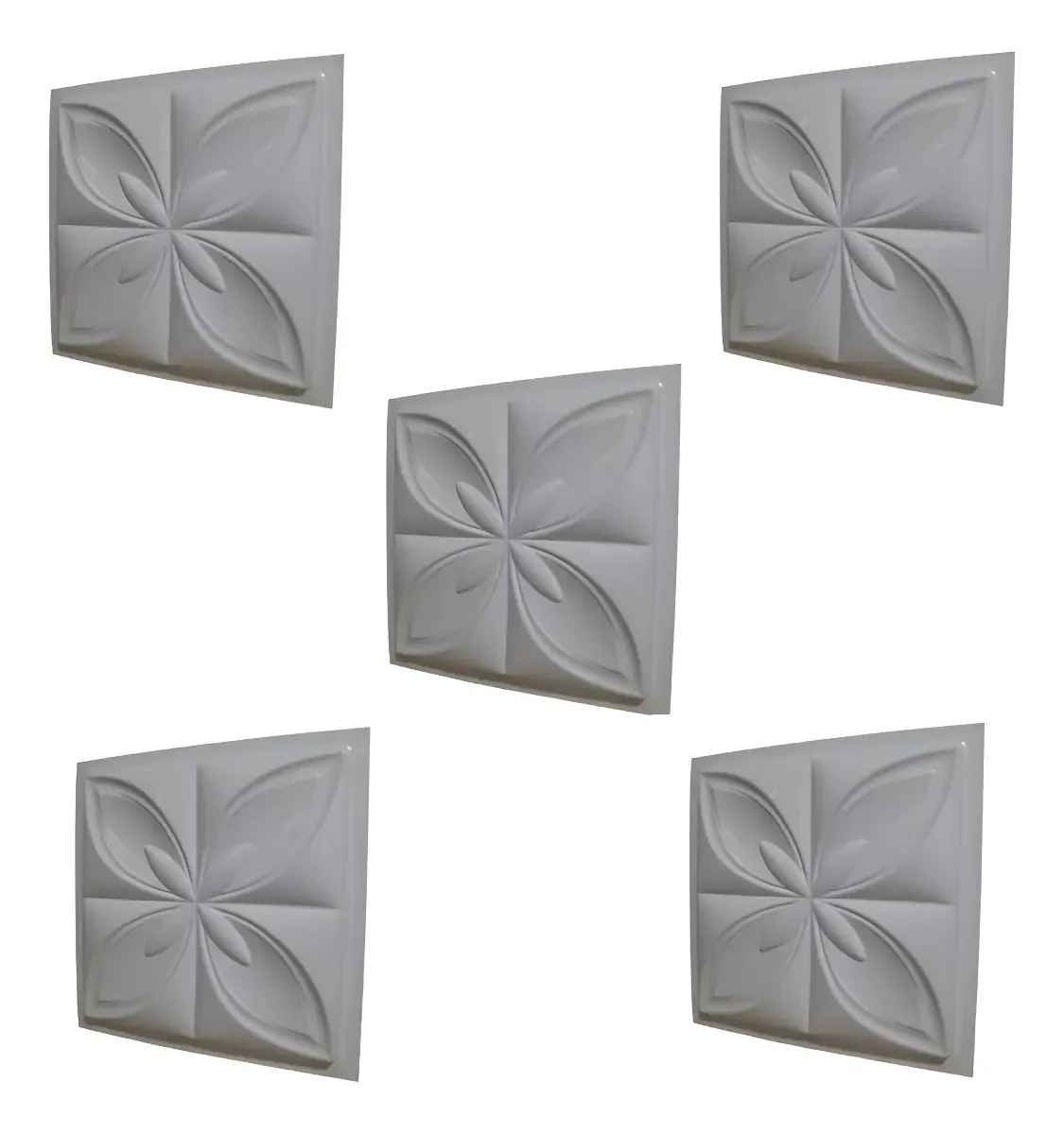 Forma De Gesso 3d Kit 5 Moldes Para Gesso 29x29 Placa Gesso