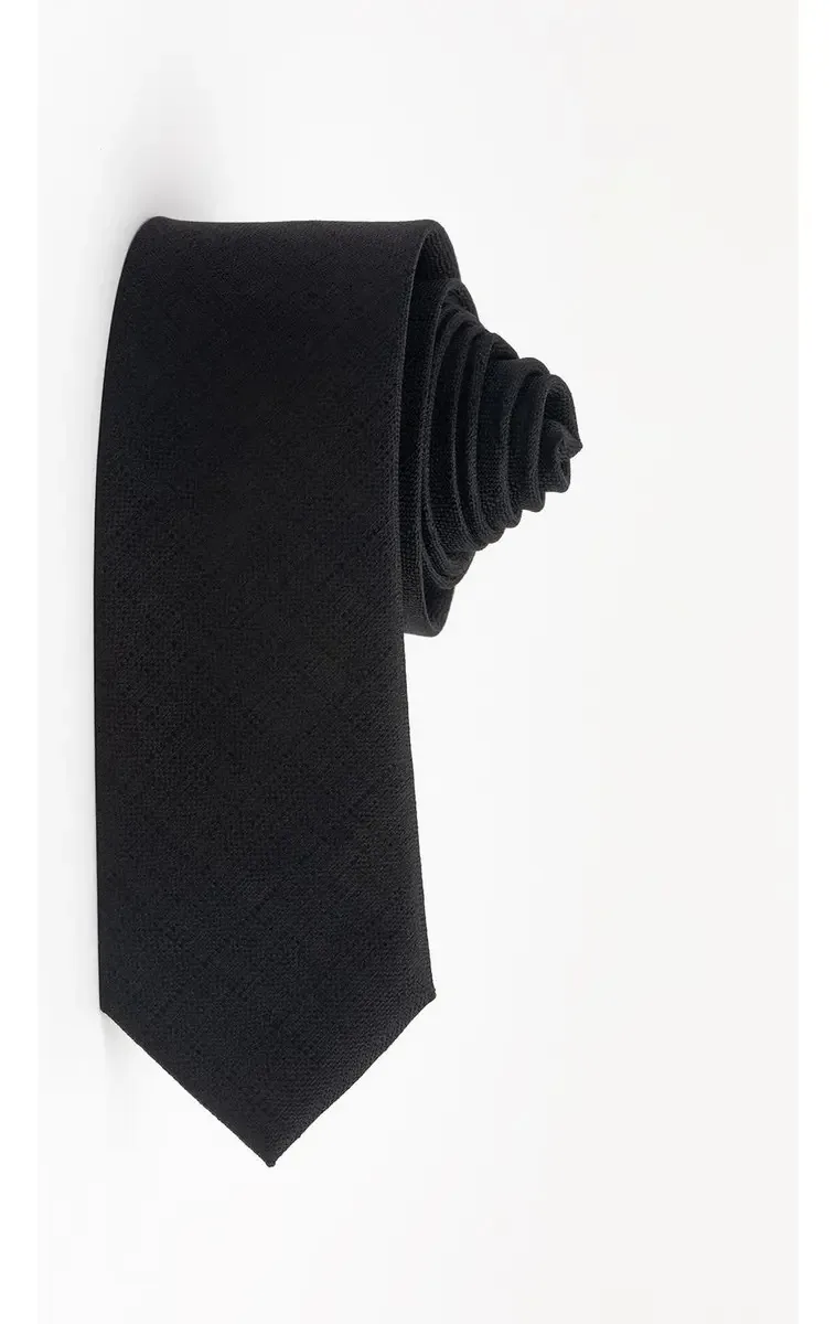 Gravata Jacquard De Seda Textura Preto