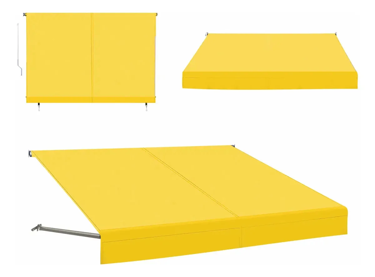 Toldo 3,50 X 2,00 X 1,00 Enrolar 2 Em 1 Reforçado Cor Amarelo
