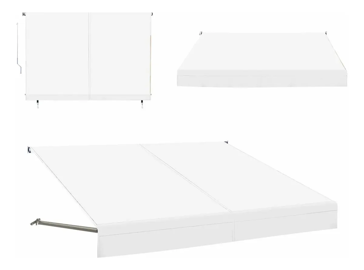Toldo 3,50 X 2,00 X 1,00 Enrolar 2 Em 1 Reforçado Cor Branco