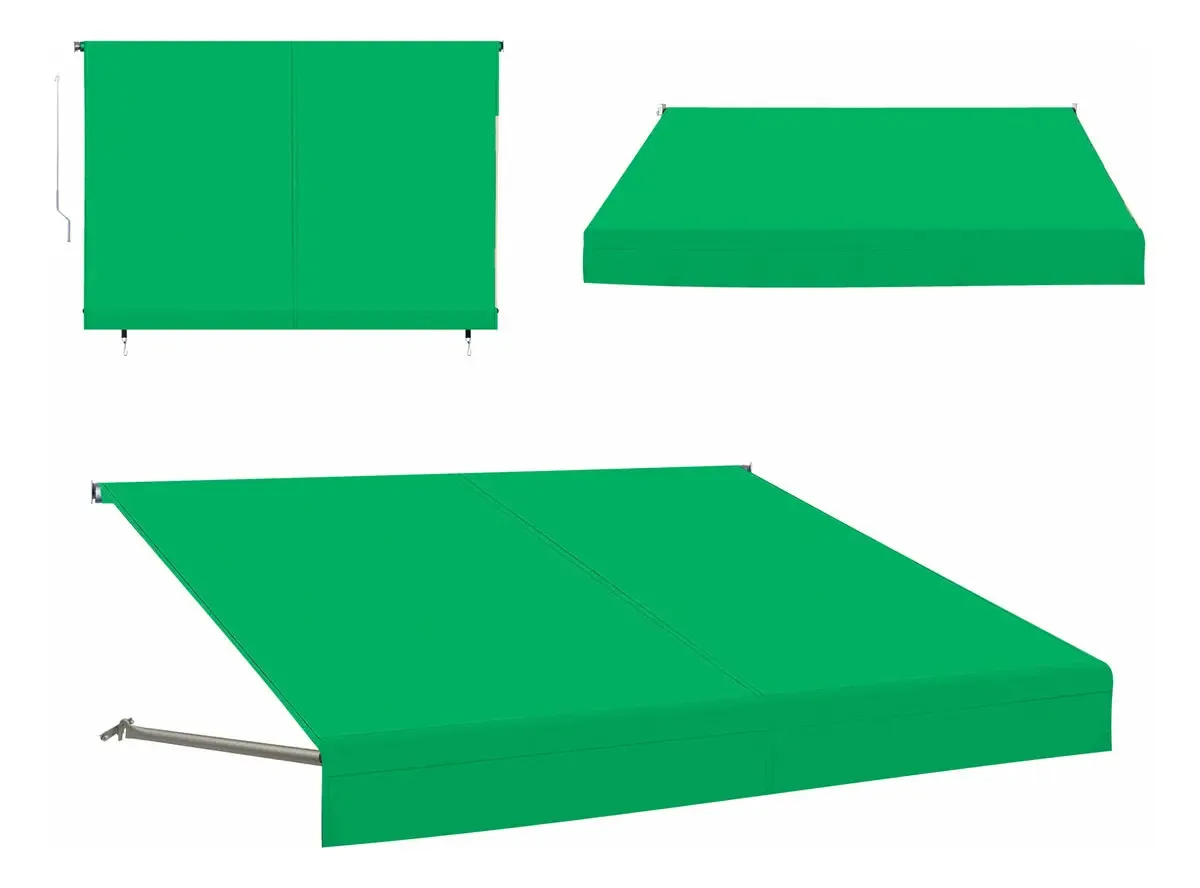 Toldo 3,50 X 2,00 X 1,00 Enrolar 2 Em 1 Reforçado Cor Verde
